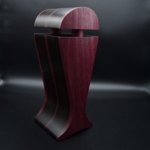 amaranth and black hornbeam exotic wood headphone stand