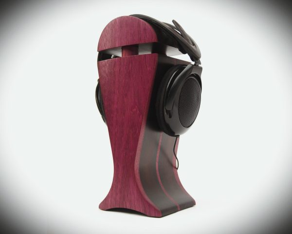 amaranth and black hornbeam exotic wood headphone stand