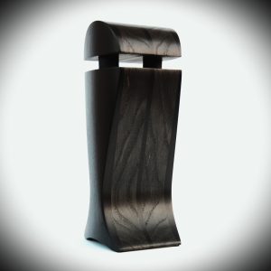 bog oak and black hornbeam exotic wood audiophile headphone stand - side