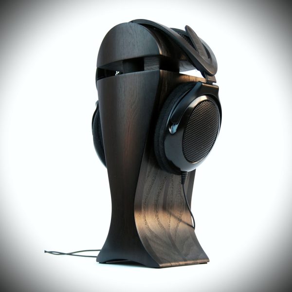 bog oak and black hornbeam exotic wood audiophile headphone stand